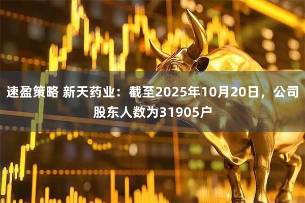 速盈策略 新天药业：截至2025年10月20日，公司股东人数为31905户