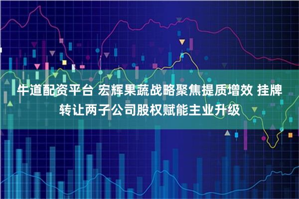 牛道配资平台 宏辉果蔬战略聚焦提质增效 挂牌转让两子公司股权赋能主业升级