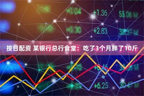 按日配资 某银行总行食堂：吃了3个月胖了10斤
