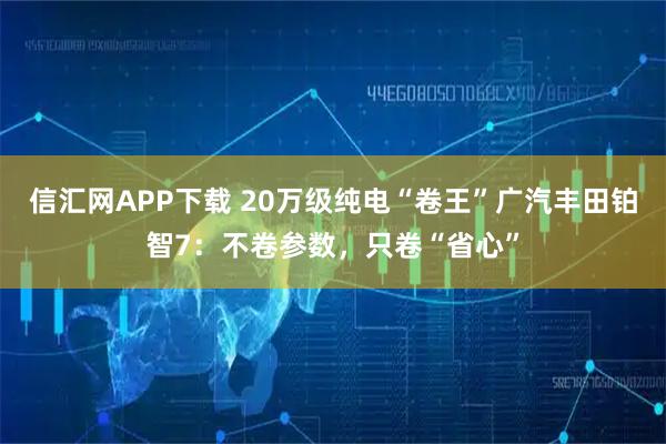 信汇网APP下载 20万级纯电“卷王”广汽丰田铂智7：不卷参数，只卷“省心”