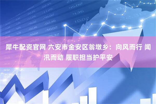 犀牛配资官网 六安市金安区翁墩乡：向风而行 闻汛而动 履职担当护平安
